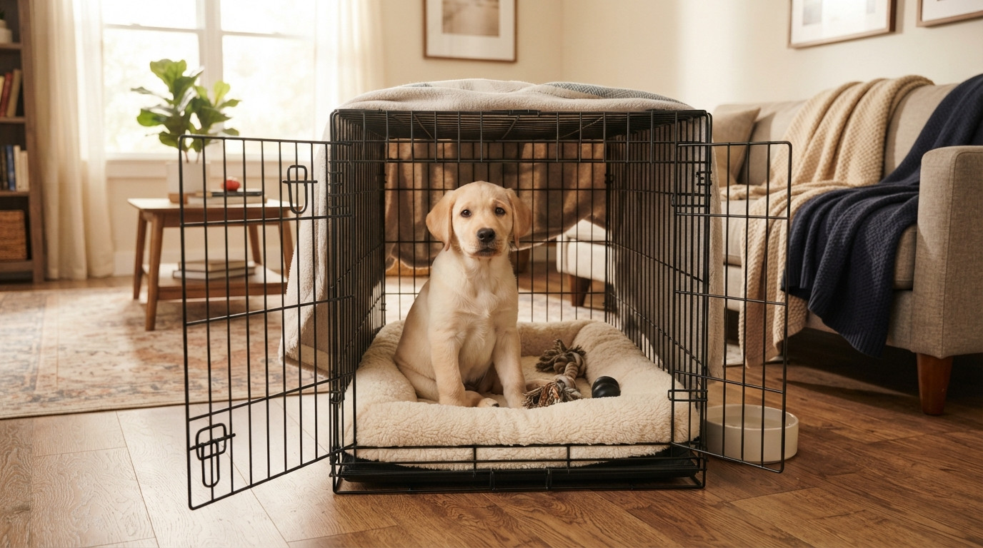Labrador_puppy_sitting_in_crate